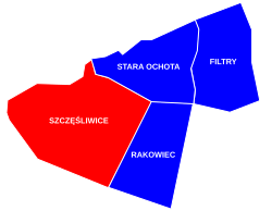 Szczęśliwice on ochota map
